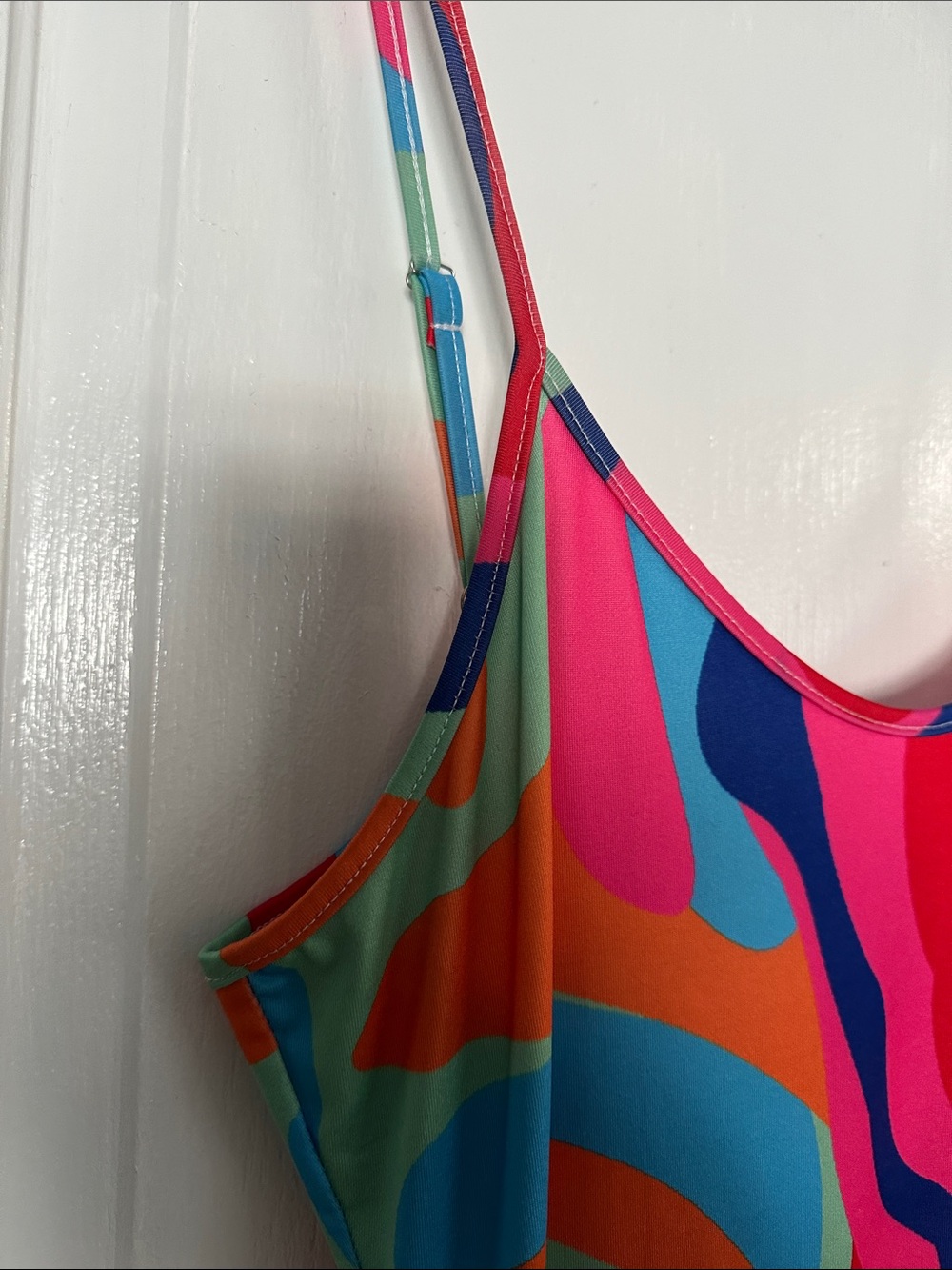 SHEIN Pink Multicolor Abstract Slip Maxi Dress - Picture 4 of 4